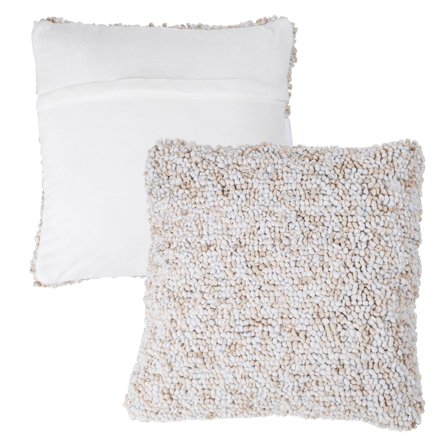 Modern Textured Decorative Throw Pillow and Insert- Home Decor Ombre Loop Accent Pillow with Invisible Zipper, 18 Inch by Lavish Home Color: Ivory Beige