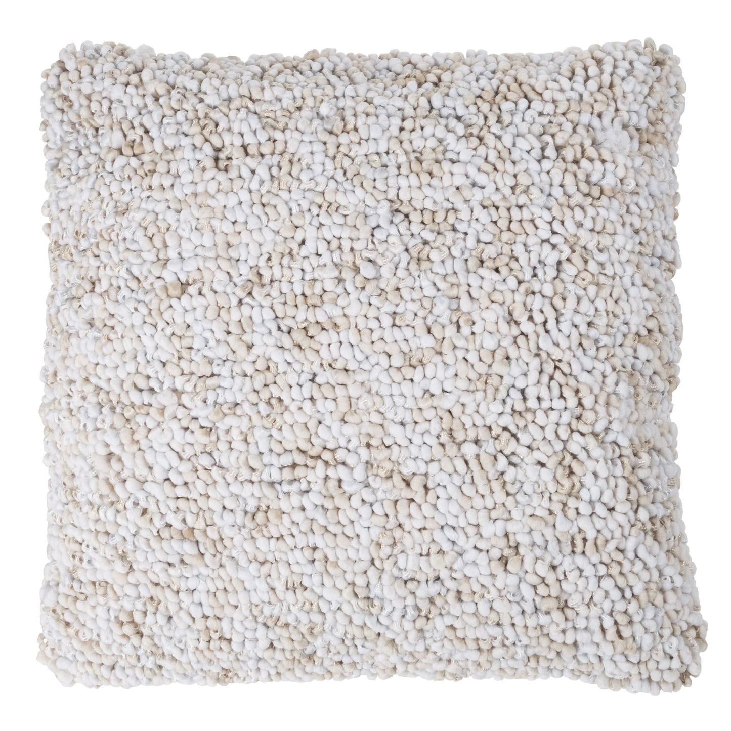 Modern Textured Decorative Throw Pillow and Insert- Home Decor Ombre Loop Accent Pillow with Invisible Zipper, 18 Inch by Lavish Home Color: Ivory Beige