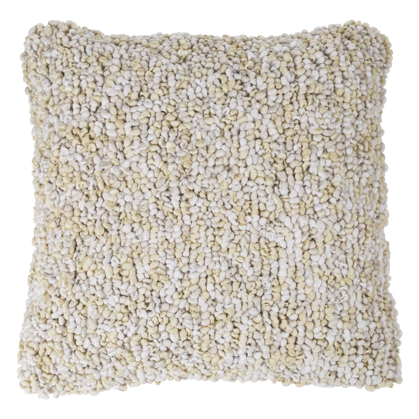Modern Textured Decorative Throw Pillow and Insert- Home Decor Ombre Loop Accent Pillow with Invisible Zipper, 18 Inch by Lavish Home Color: Beige Ivory