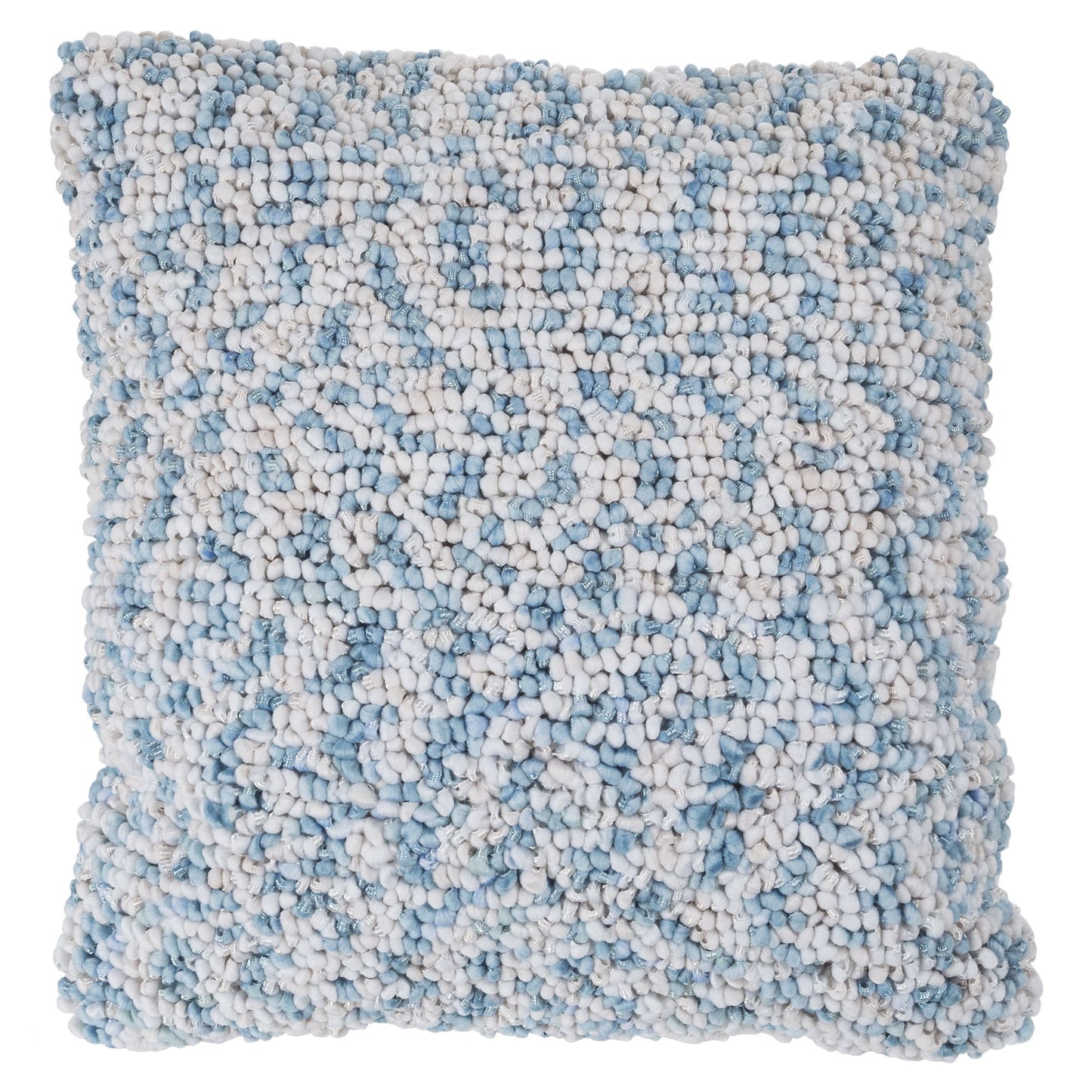 Modern Textured Decorative Throw Pillow and Insert- Home Decor Ombre Loop Accent Pillow with Invisible Zipper, 18 Inch by Lavish Home Color: Ivory Blue
