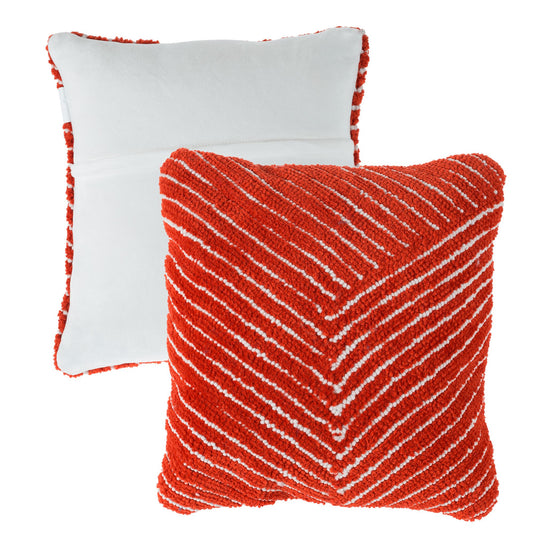 Modern Geometric Decorative Throw Pillow and Insert- Home Decor Diagonal Stripe Accent Pillow with Hidden Zipper, 18 Inch by Lavish Home Color: Clay Red