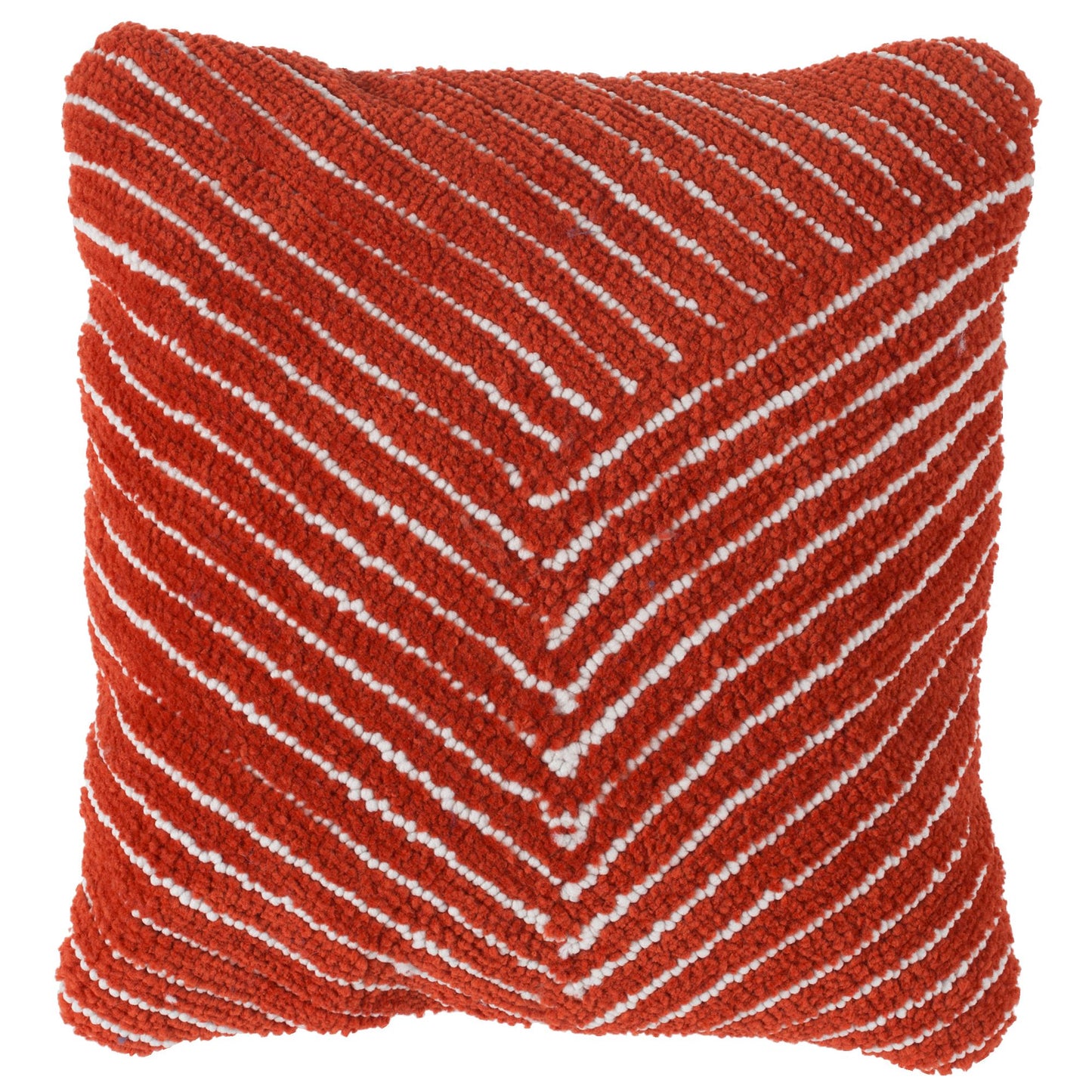 Modern Geometric Decorative Throw Pillow and Insert- Home Decor Diagonal Stripe Accent Pillow with Hidden Zipper, 18 Inch by Lavish Home Color: Clay Red