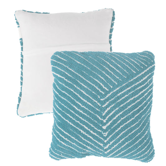 Modern Geometric Decorative Throw Pillow and Insert- Home Decor Diagonal Stripe Accent Pillow with Hidden Zipper, 18 Inch by Lavish Home Color: Dreamy Blue