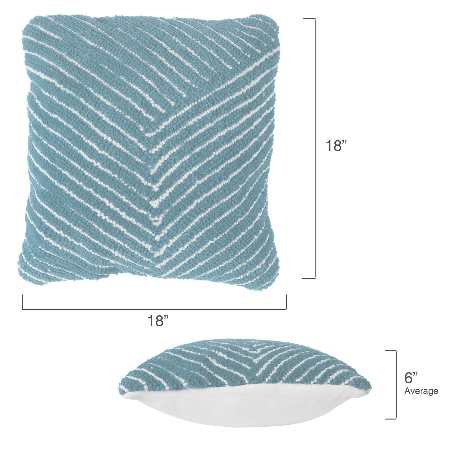 Modern Geometric Decorative Throw Pillow and Insert- Home Decor Diagonal Stripe Accent Pillow with Hidden Zipper, 18 Inch by Lavish Home Color: Dreamy Blue