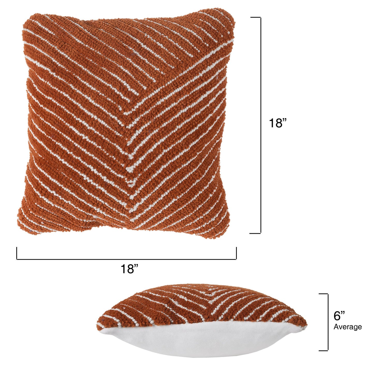 Modern Geometric Decorative Throw Pillow and Insert- Home Decor Diagonal Stripe Accent Pillow with Hidden Zipper, 18 Inch by Lavish Home Color: Burnt Orange