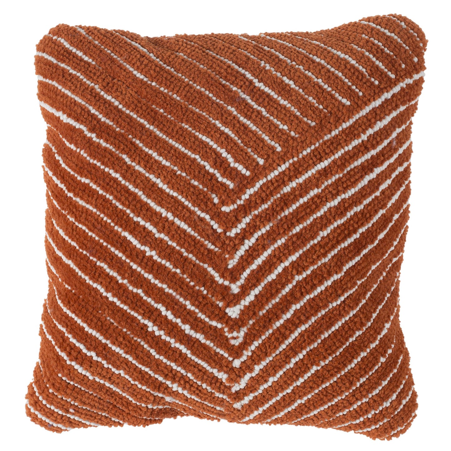 Modern Geometric Decorative Throw Pillow and Insert- Home Decor Diagonal Stripe Accent Pillow with Hidden Zipper, 18 Inch by Lavish Home Color: Burnt Orange