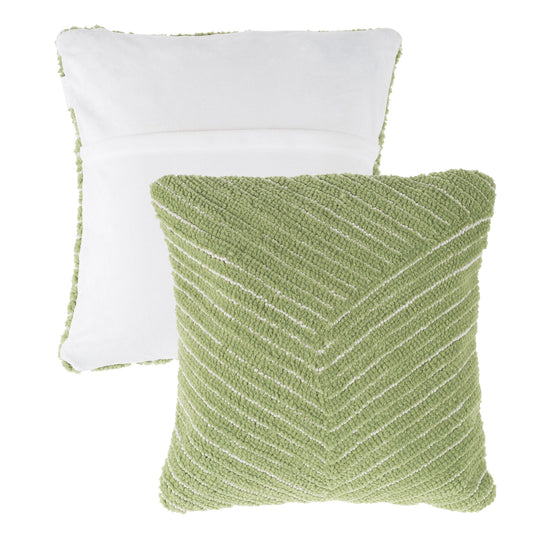 Modern Geometric Decorative Throw Pillow and Insert- Home Decor Diagonal Stripe Accent Pillow with Hidden Zipper, 18 Inch by Lavish Home Color: Leaf Green