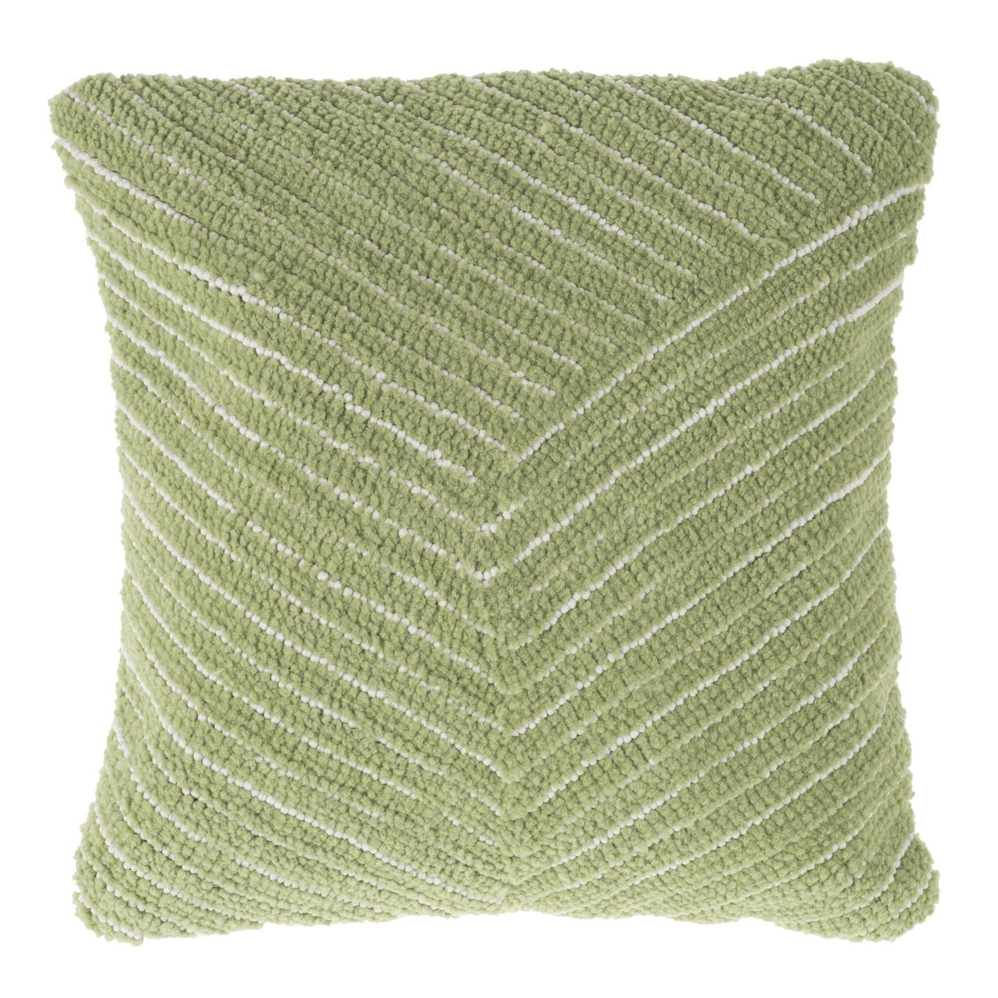 Modern Geometric Decorative Throw Pillow and Insert- Home Decor Diagonal Stripe Accent Pillow with Hidden Zipper, 18 Inch by Lavish Home Color: Leaf Green
