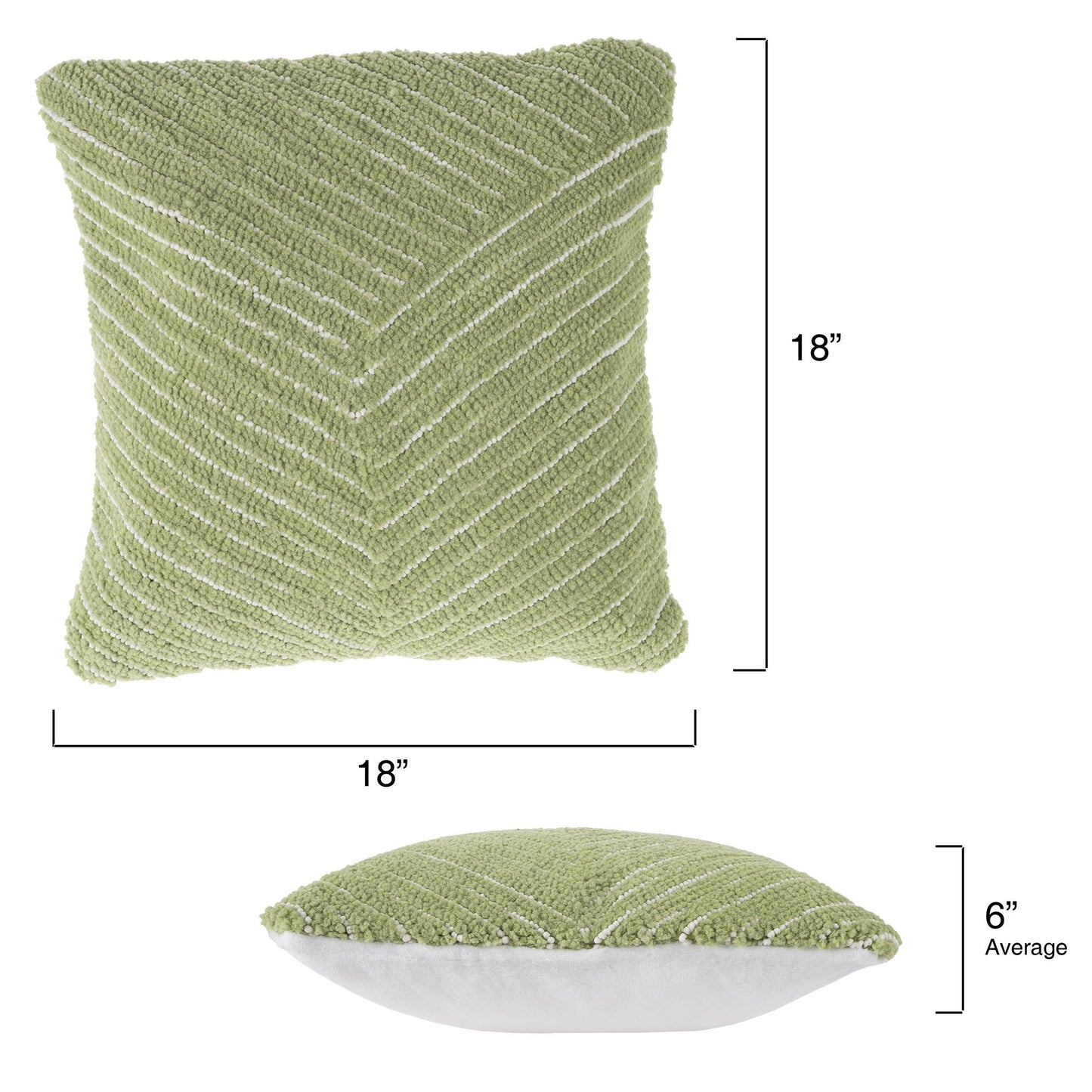 Modern Geometric Decorative Throw Pillow and Insert- Home Decor Diagonal Stripe Accent Pillow with Hidden Zipper, 18 Inch by Lavish Home Color: Leaf Green