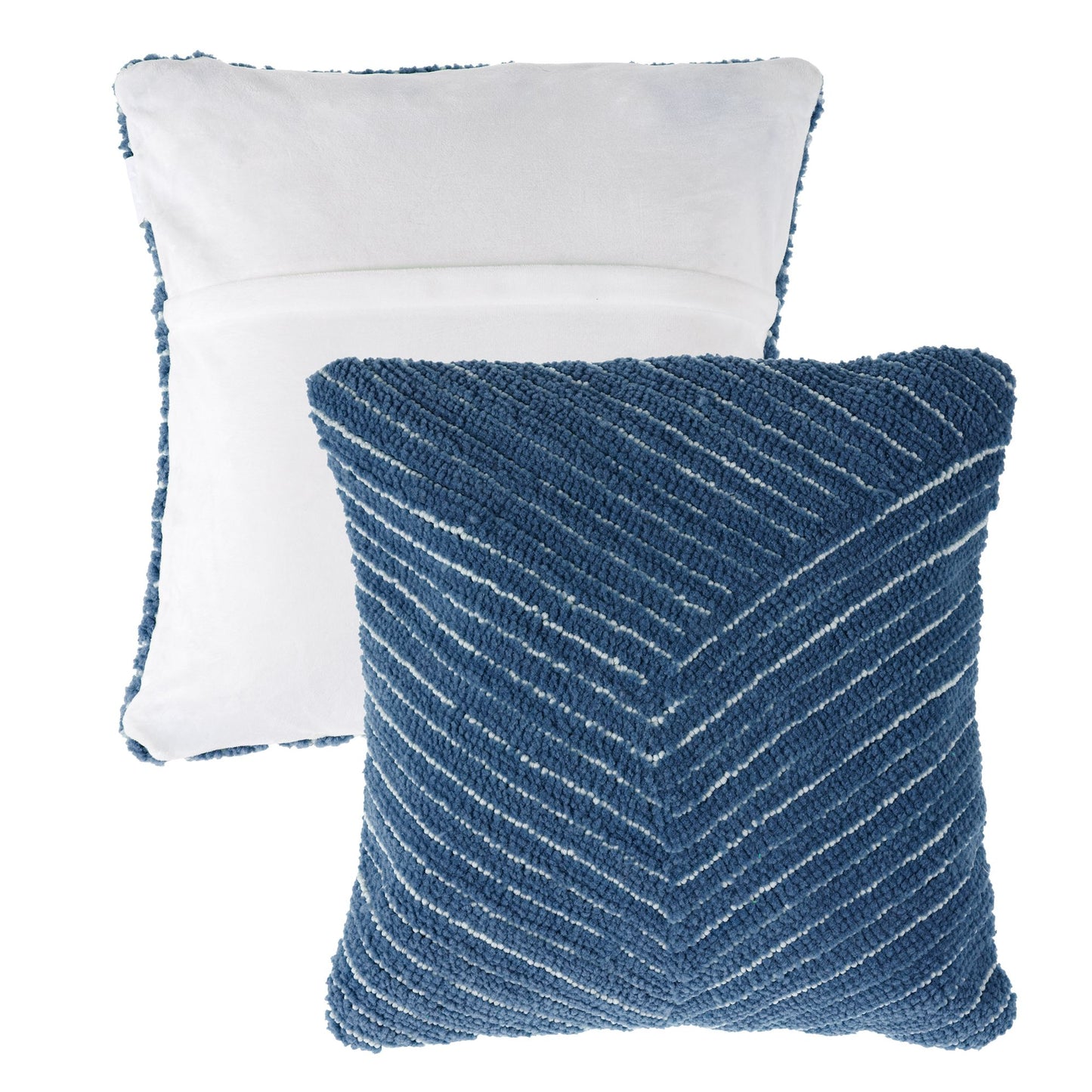 Modern Geometric Decorative Throw Pillow and Insert- Home Decor Diagonal Stripe Accent Pillow with Hidden Zipper, 18 Inch by Lavish Home Color: Navy Blue