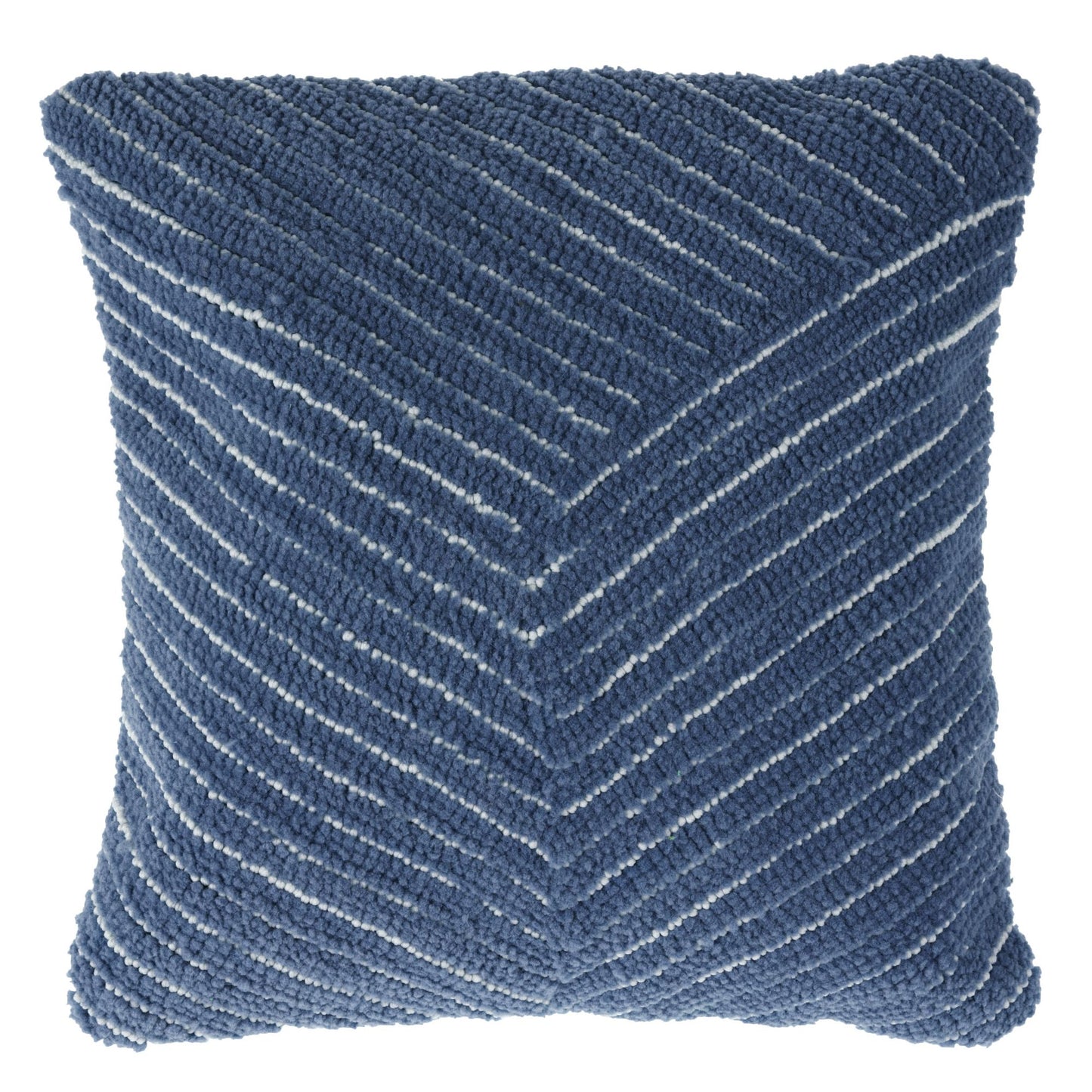 Modern Geometric Decorative Throw Pillow and Insert- Home Decor Diagonal Stripe Accent Pillow with Hidden Zipper, 18 Inch by Lavish Home Color: Navy Blue