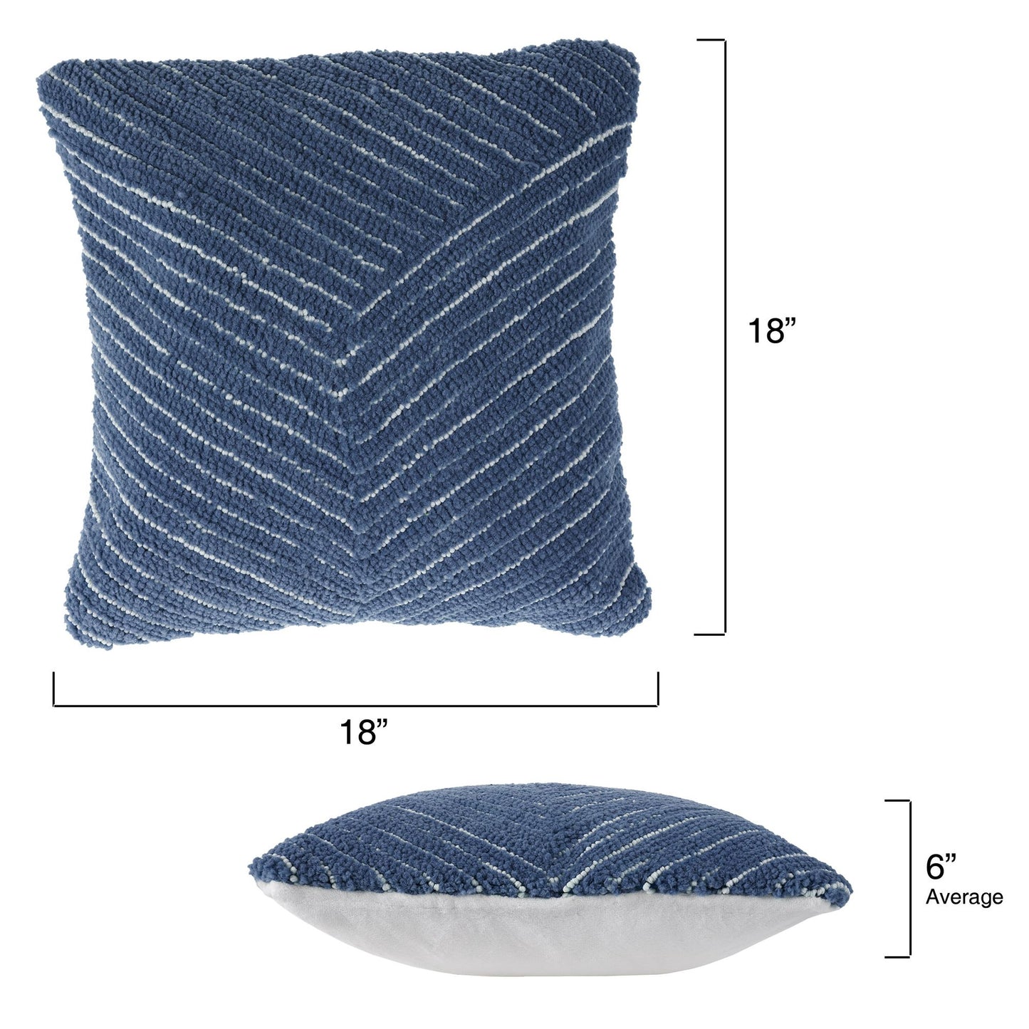 Modern Geometric Decorative Throw Pillow and Insert- Home Decor Diagonal Stripe Accent Pillow with Hidden Zipper, 18 Inch by Lavish Home Color: Navy Blue
