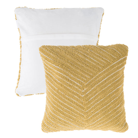 Modern Geometric Decorative Throw Pillow and Insert- Home Decor Diagonal Stripe Accent Pillow with Hidden Zipper, 18 Inch by Lavish Home Color: Ochre Sand