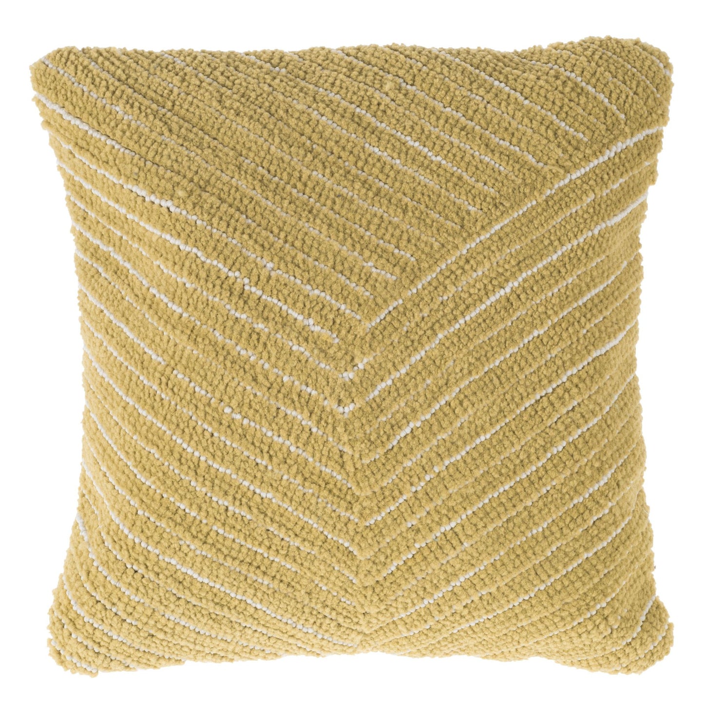 Modern Geometric Decorative Throw Pillow and Insert- Home Decor Diagonal Stripe Accent Pillow with Hidden Zipper, 18 Inch by Lavish Home Color: Ochre Sand
