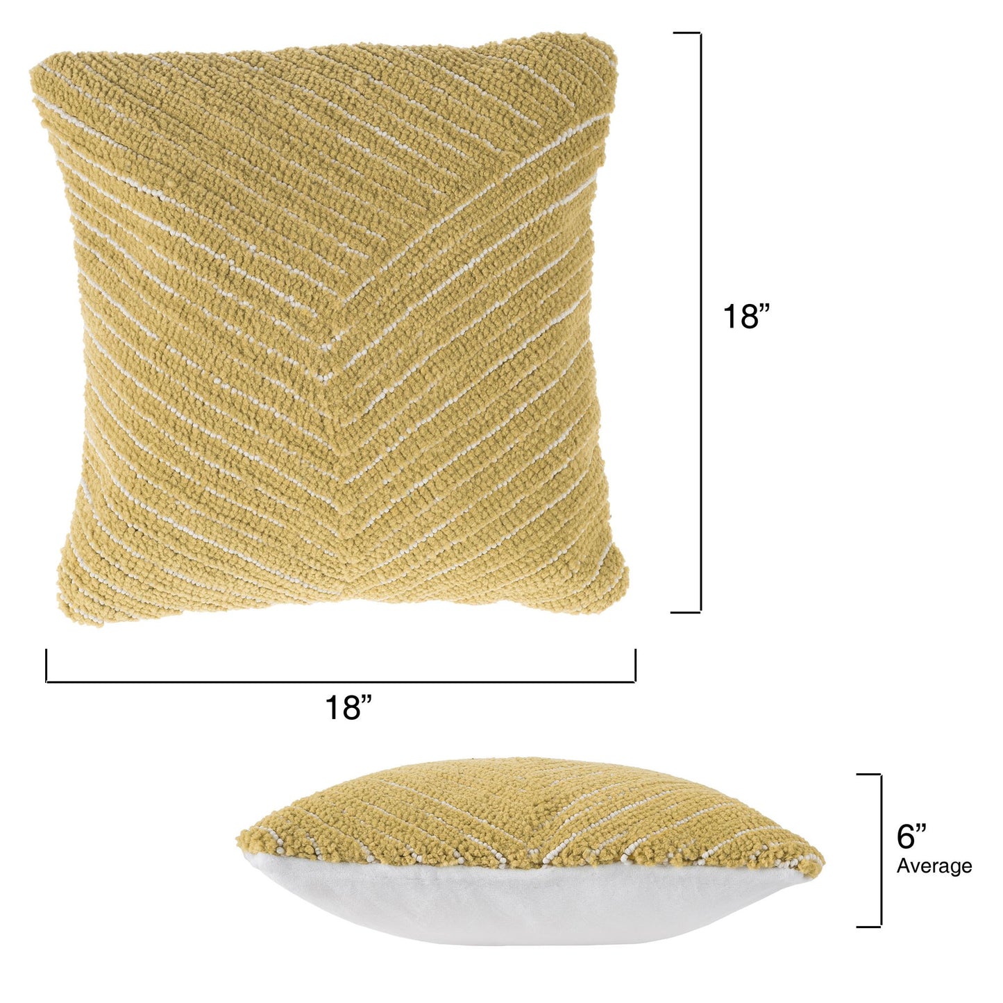 Modern Geometric Decorative Throw Pillow and Insert- Home Decor Diagonal Stripe Accent Pillow with Hidden Zipper, 18 Inch by Lavish Home Color: Ochre Sand