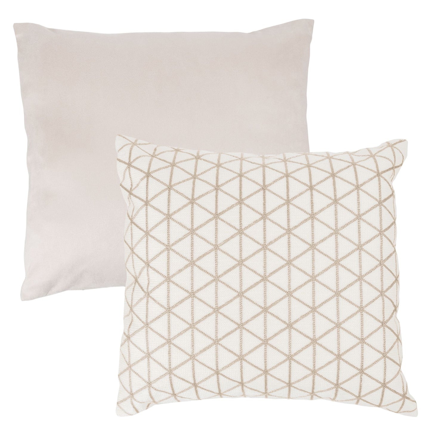 Modern Geometric Decorative Throw Pillow and Insert- Home Decor Triangle Accent Pillow with Invisible Zipper, 18 Inch by Lavish Home Color: Ivory Beige