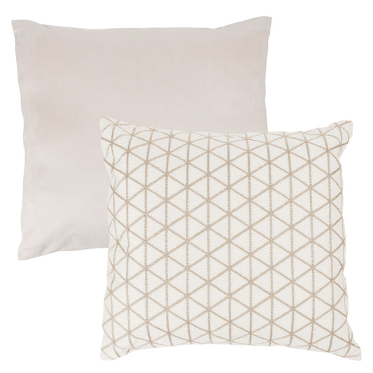 Modern Geometric Decorative Throw Pillow and Insert- Home Decor Triangle Accent Pillow with Invisible Zipper, 18 Inch by Lavish Home Color: Ivory Beige