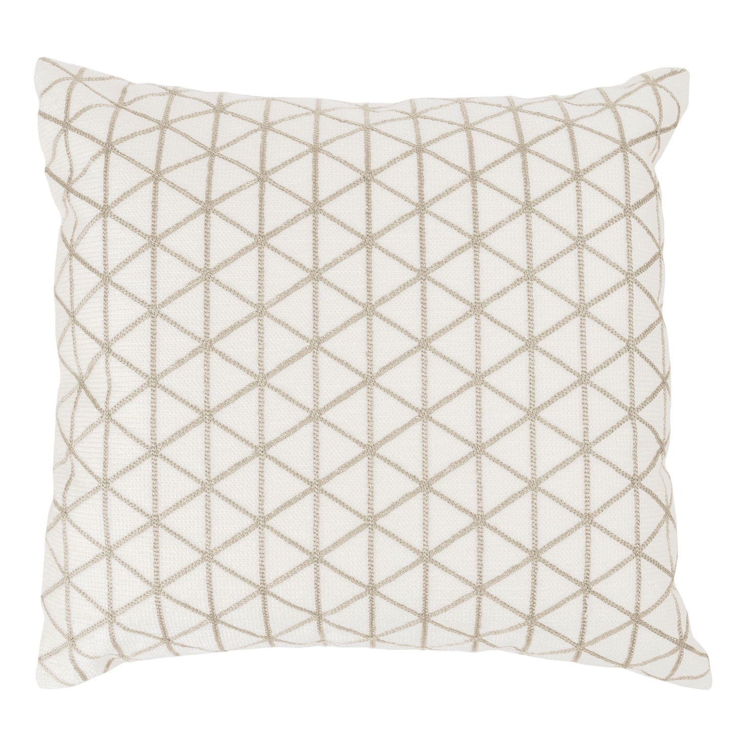 Modern Geometric Decorative Throw Pillow and Insert- Home Decor Triangle Accent Pillow with Invisible Zipper, 18 Inch by Lavish Home Color: Ivory Beige