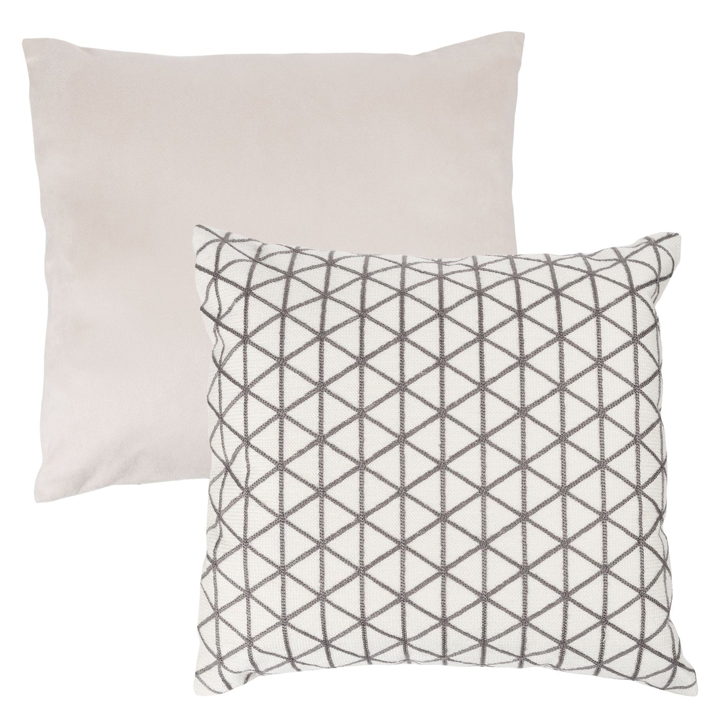 Modern Geometric Decorative Throw Pillow and Insert- Home Decor Triangle Accent Pillow with Invisible Zipper, 18 Inch by Lavish Home Color: Ivory Taupe