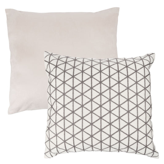Modern Geometric Decorative Throw Pillow and Insert- Home Decor Triangle Accent Pillow with Invisible Zipper, 18 Inch by Lavish Home Color: Ivory Taupe