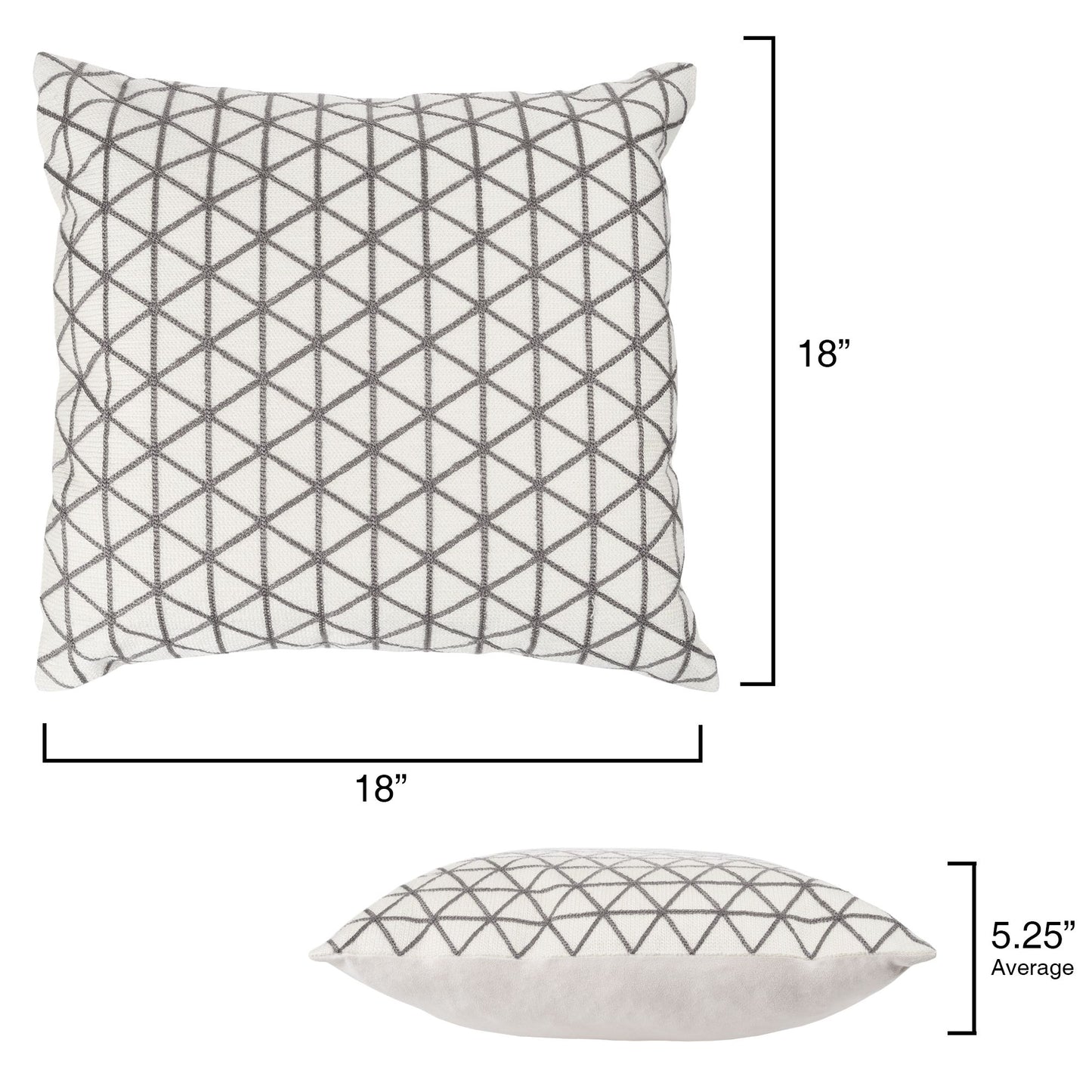 Modern Geometric Decorative Throw Pillow and Insert- Home Decor Triangle Accent Pillow with Invisible Zipper, 18 Inch by Lavish Home Color: Ivory Taupe