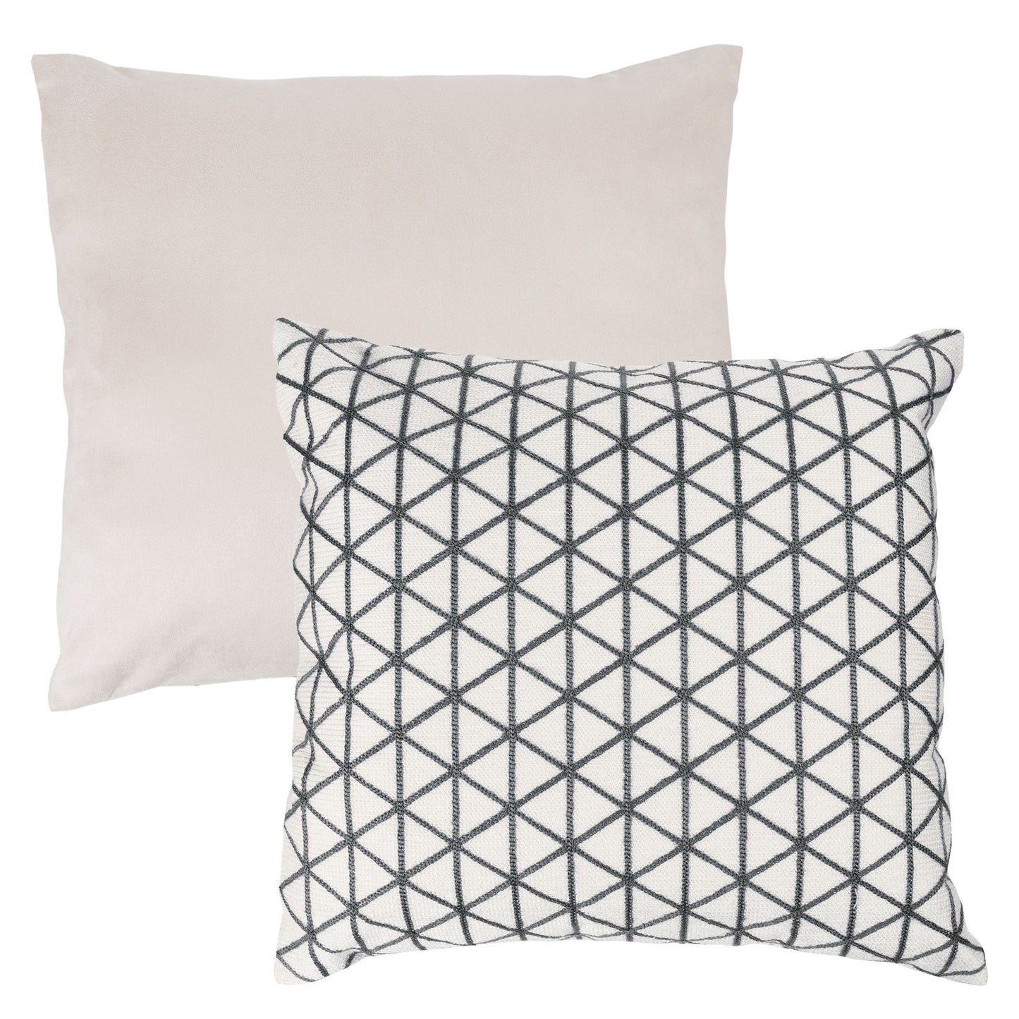 Modern Geometric Decorative Throw Pillow and Insert - Home Decor Triangle Accent Pillow Invisible Zipper, 18 Inch by Lavish Home Color: Ivory Charcoal
