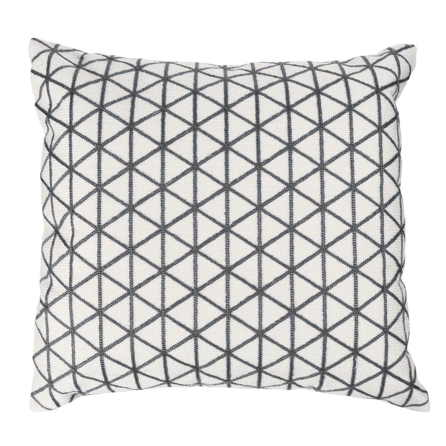 Modern Geometric Decorative Throw Pillow and Insert - Home Decor Triangle Accent Pillow Invisible Zipper, 18 Inch by Lavish Home Color: Ivory Charcoal
