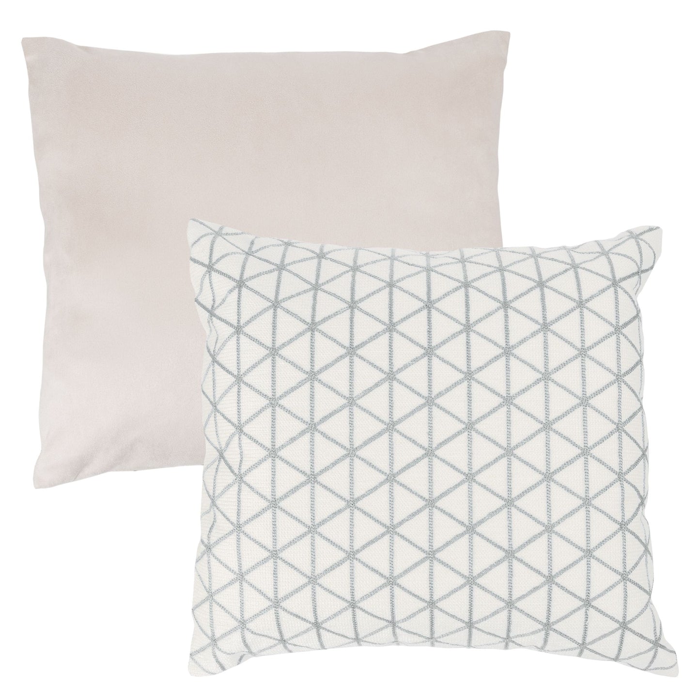 Modern Geometric Decorative Throw Pillow and Insert- Home Decor Triangle Accent Pillow Invisible Zipper, 18 Inch by Lavish Home Color: Ivory Silver Grey