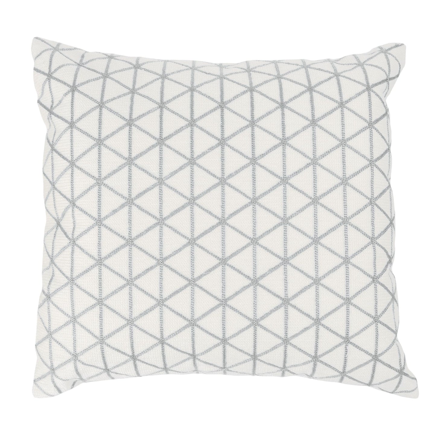 Modern Geometric Decorative Throw Pillow and Insert- Home Decor Triangle Accent Pillow Invisible Zipper, 18 Inch by Lavish Home Color: Ivory Silver Grey