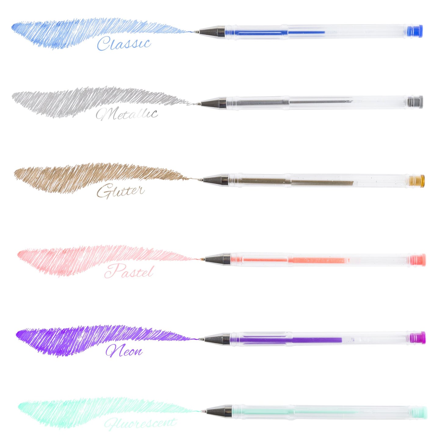 Color Gel Pen Set 100 Count for Adult Coloring Scrapbooking Doodling Comic Animation by Artist Grade
