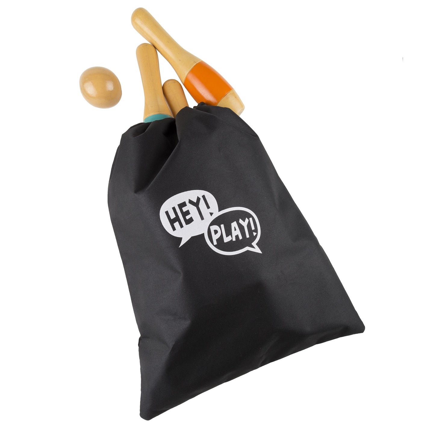 Lawn Bowling, 9.5 inch Tall Wooden Lawn Game, Indoor amp; Outdoor Toy, Adults amp; Kids, Multi-color, by Hey! Play!