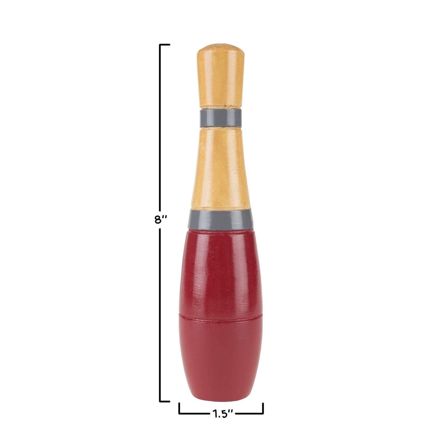 Lawn Bowling, 8 inch Tall Wooden Lawn Game, Indoor amp; Outdoor Toy, Adults amp; Kids, Red and Gray, by Hey! Play!
