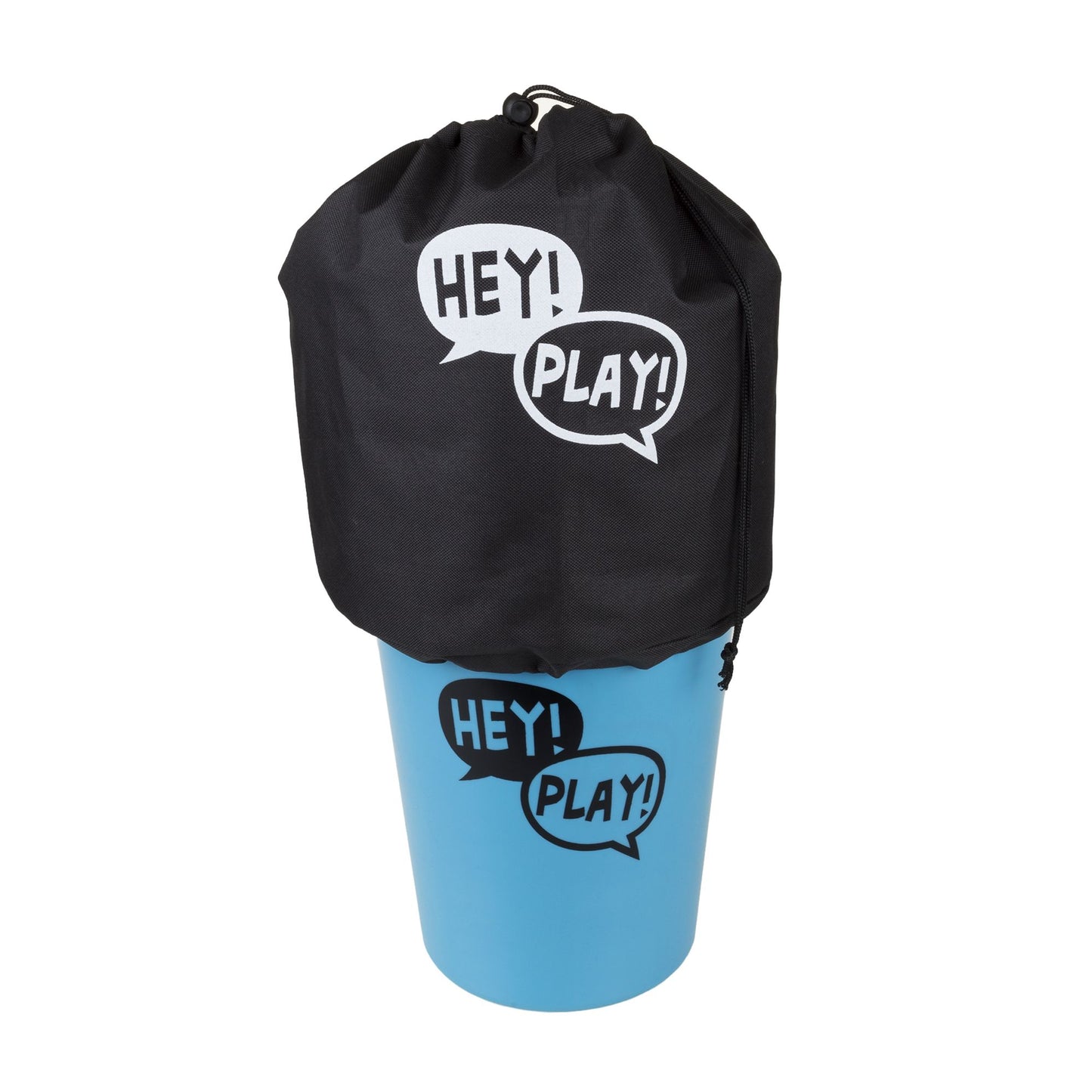 Bucket Ball Giant Beer Pong Outdoor Game Set for Kids and Adults with 12 Buckets, 2 Balls, Tote Bag by Hey! Play!