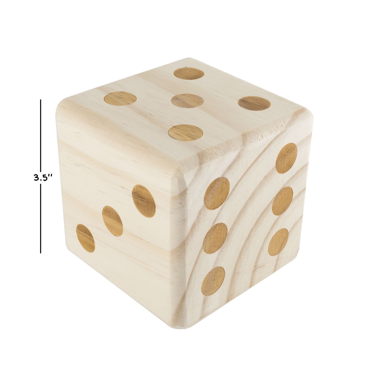 Giant Wooden Yard Dice Outdoor Lawn Game, 6 Playing Dice with Carrying Case for Kids and Adults by Hey! Play!