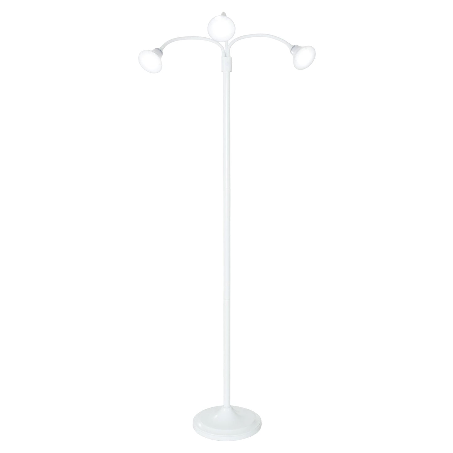 3 Head Floor Lamp, LED Light with Adjustable Arms, Touch Switch and Dimmer (White) by Lavish Home