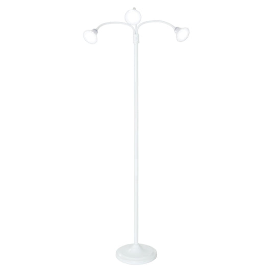 3 Head Floor Lamp, LED Light with Adjustable Arms, Touch Switch and Dimmer (White) by Lavish Home