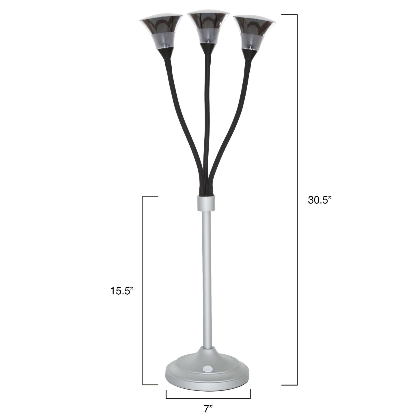 3 Head Desk Lamp, LED Light with Adjustable Arms, Touch Switch and Dimmer (Silver) by Lavish Home