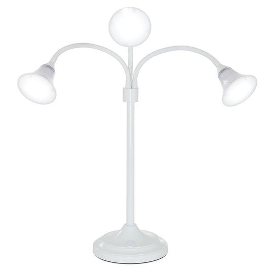 3 Head Desk Lamp, LED Light with Adjustable Arms, Touch Switch and Dimmer (White) by Lavish Home