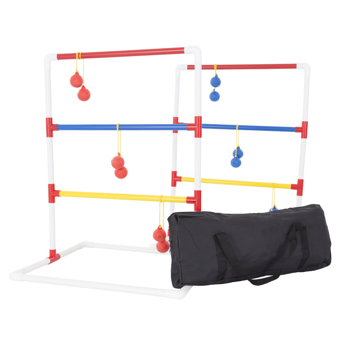Ladder Toss Outdoor Game, Two PVC Game Sets with 6 Bolas and Carrying Case for Kids and Adults by Hey! Play!