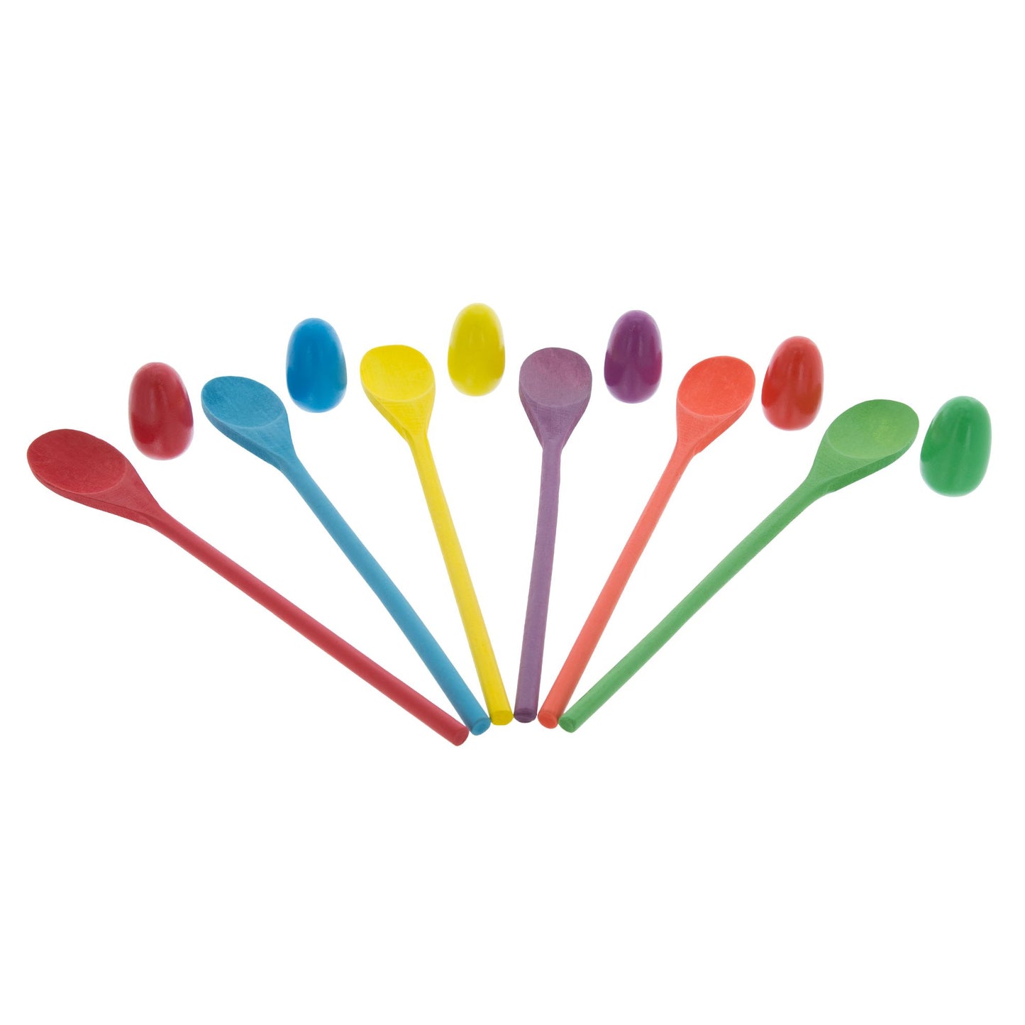 Wooden Egg and Spoon Race Game with 6 Spoons & Eggs, Indoor or Outdoor Balance Game for Adults and Kids by Hey! Play!