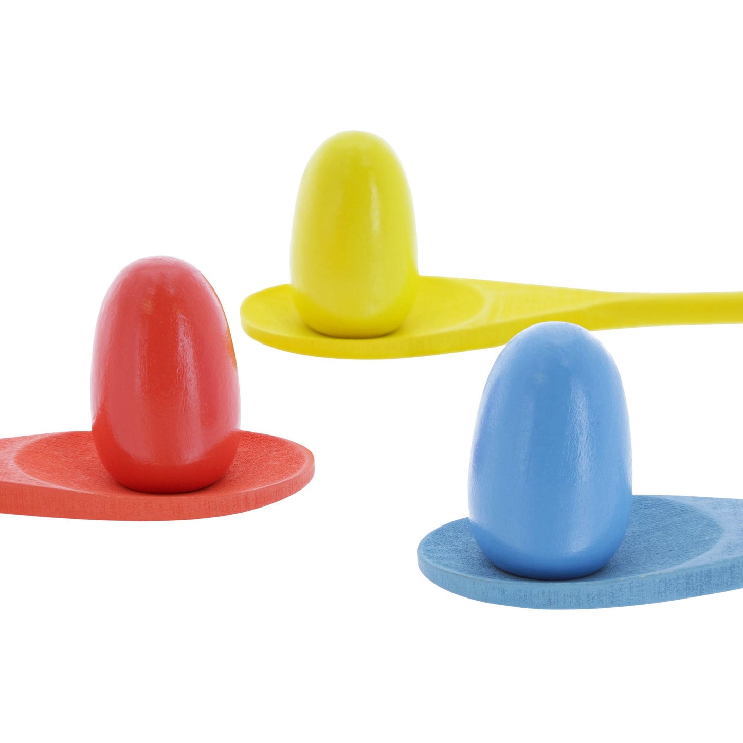 Wooden Egg and Spoon Race Game with 6 Spoons & Eggs, Indoor or Outdoor Balance Game for Adults and Kids by Hey! Play!