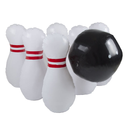 Kids Giant Bowling Game Set Inflatable Jumbo Bowling Pins and Ball for Outdoor and Indoor Use, For Children and Adults by Hey! Play!