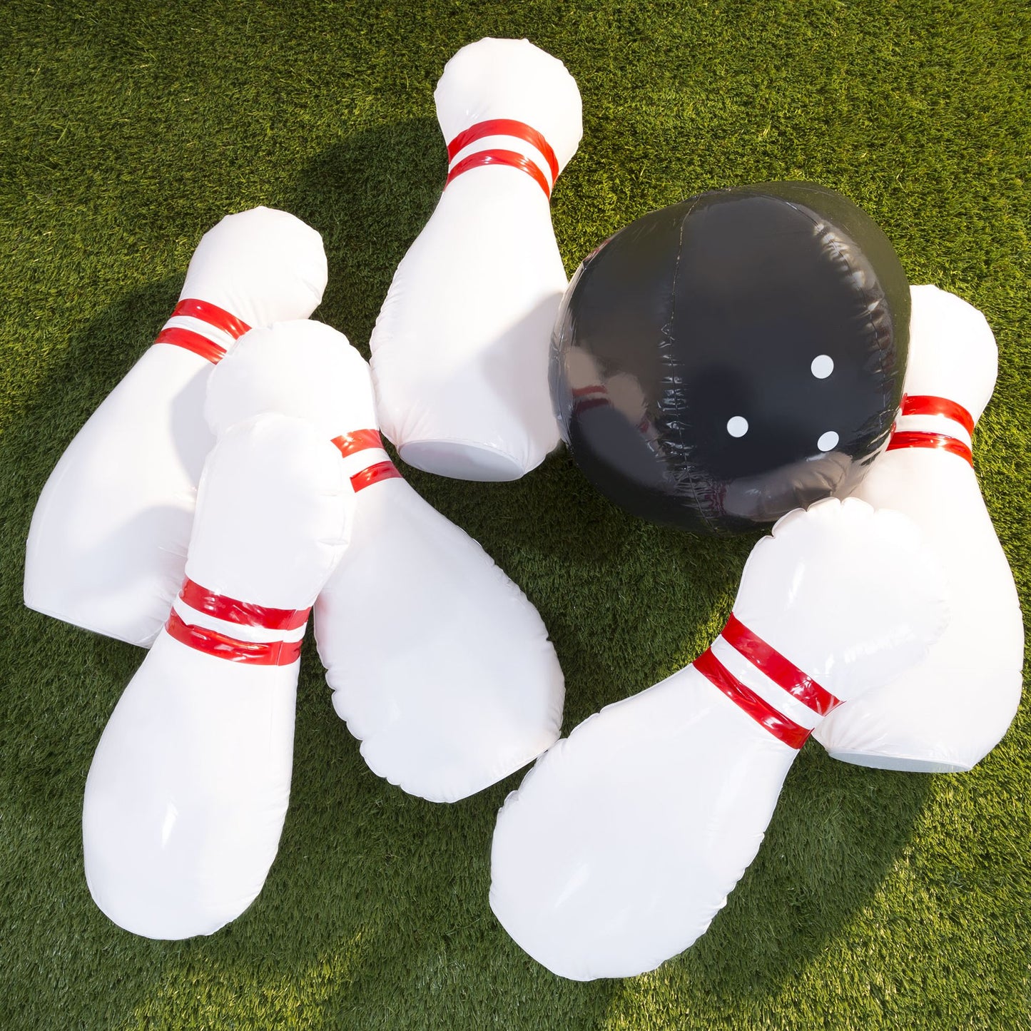 Kids Giant Bowling Game Set Inflatable Jumbo Bowling Pins and Ball for Outdoor and Indoor Use, For Children and Adults by Hey! Play!