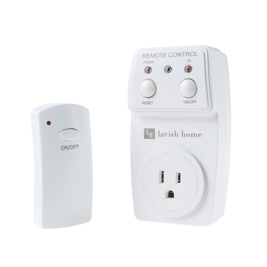Indoor Wireless Electrical Outlet Plug With Programmable Remote Control For Home Appliances, Lamps, Lighting and Electrical Equipment By Lavish Home