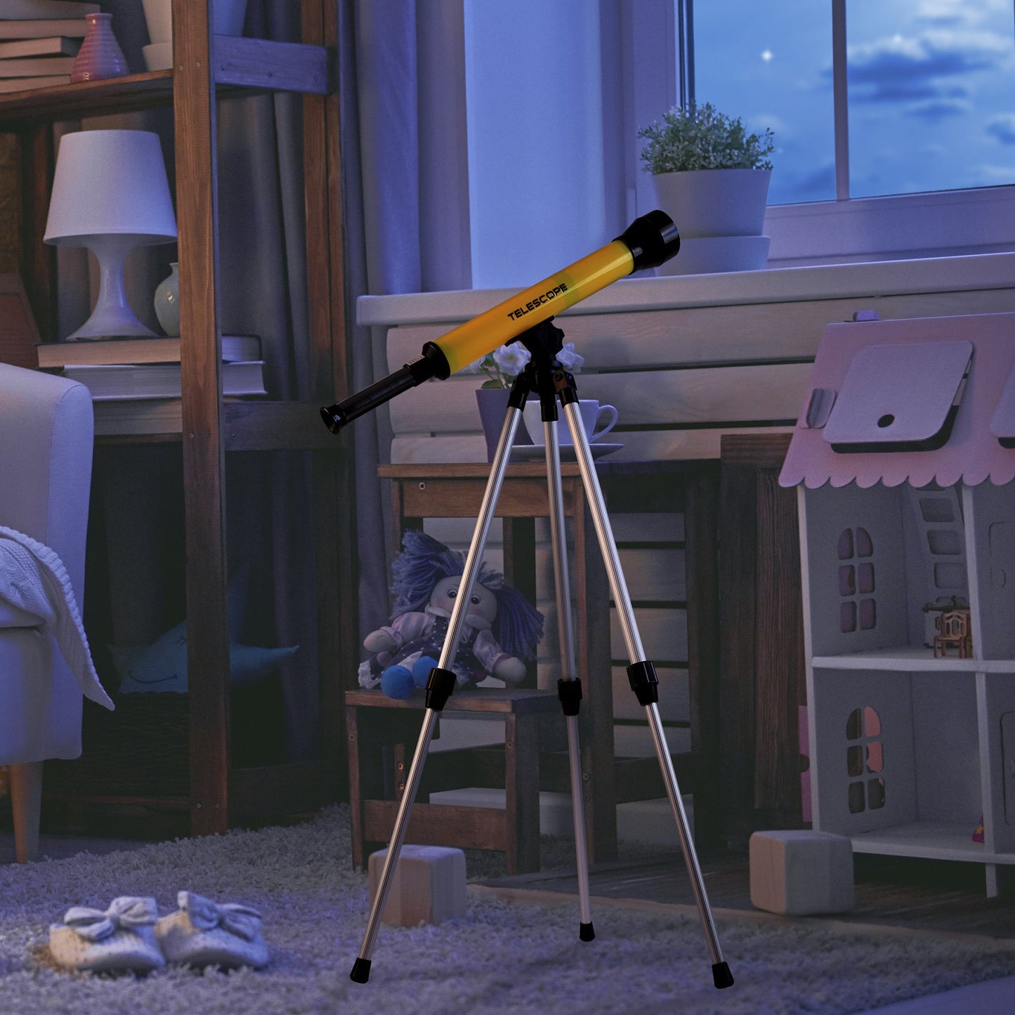 Telescope for Kids with Tripod 40mm Beginner Telescope with Adjustable Tripod and 30x Magnification for Science, Nature and Astronomy by Hey! Play!