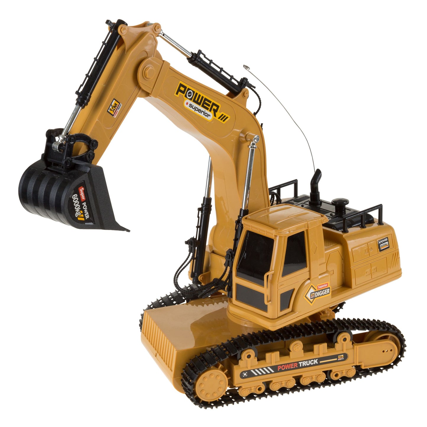 Remote Control Tractor Excavator Construction Toy with Movable Claw, Rechargeable Battery with Sound for Boys and Girls by Hey! Play!