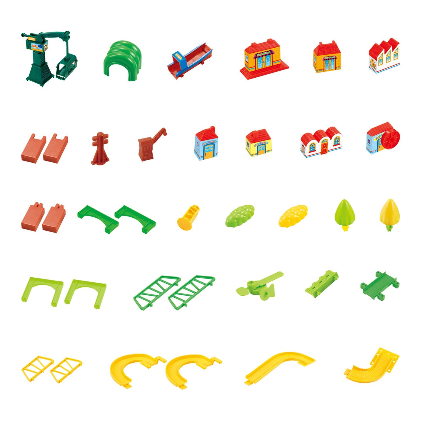 Toy Train for Toddlers - 58 Piece Plastic Deluxe Train Set with Adjustable Tracks and Battery-Operated Trains for Boys and Girls by Hey! Play!