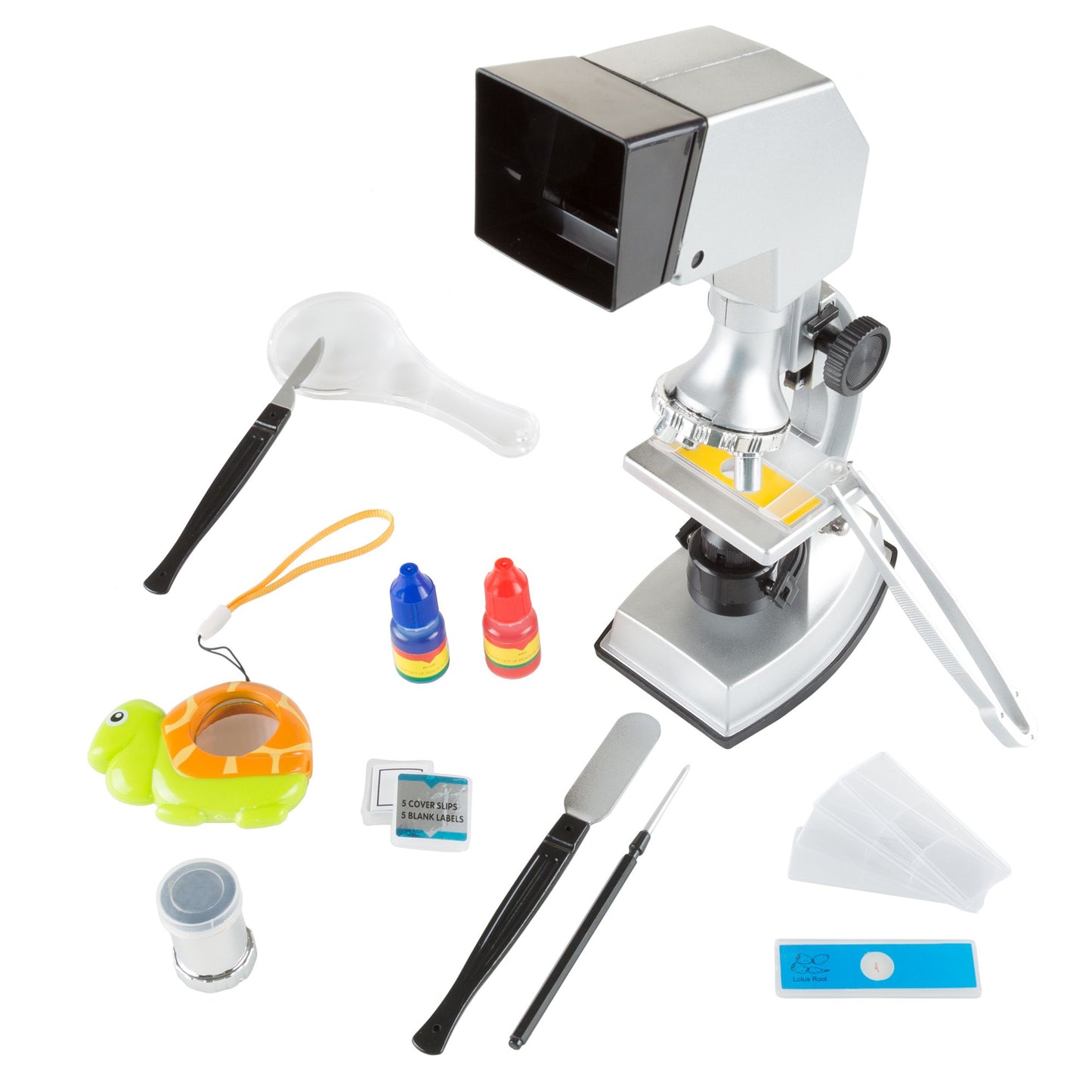 Microscope for Kids, 18 Piece Educational Science Set, 4 Way Magnification form 100x to 900x with Projection Viewing for Boys and Girls by Hey! Play!