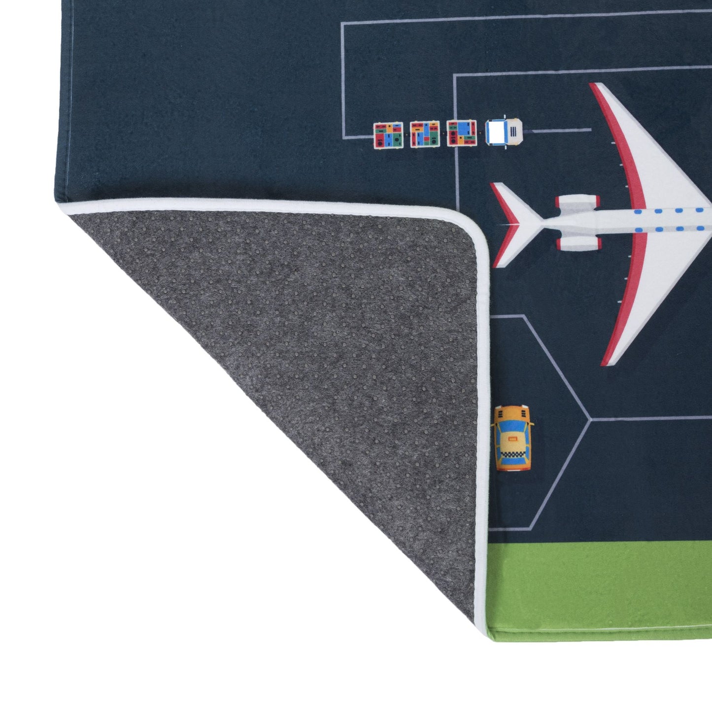 Baby Play Mat for Kids, Microfiber Flannel Fleece & Foam Mat with Non Slip Back and Airport Scene for Toddlers, Boys and Girls by Hey! Play!