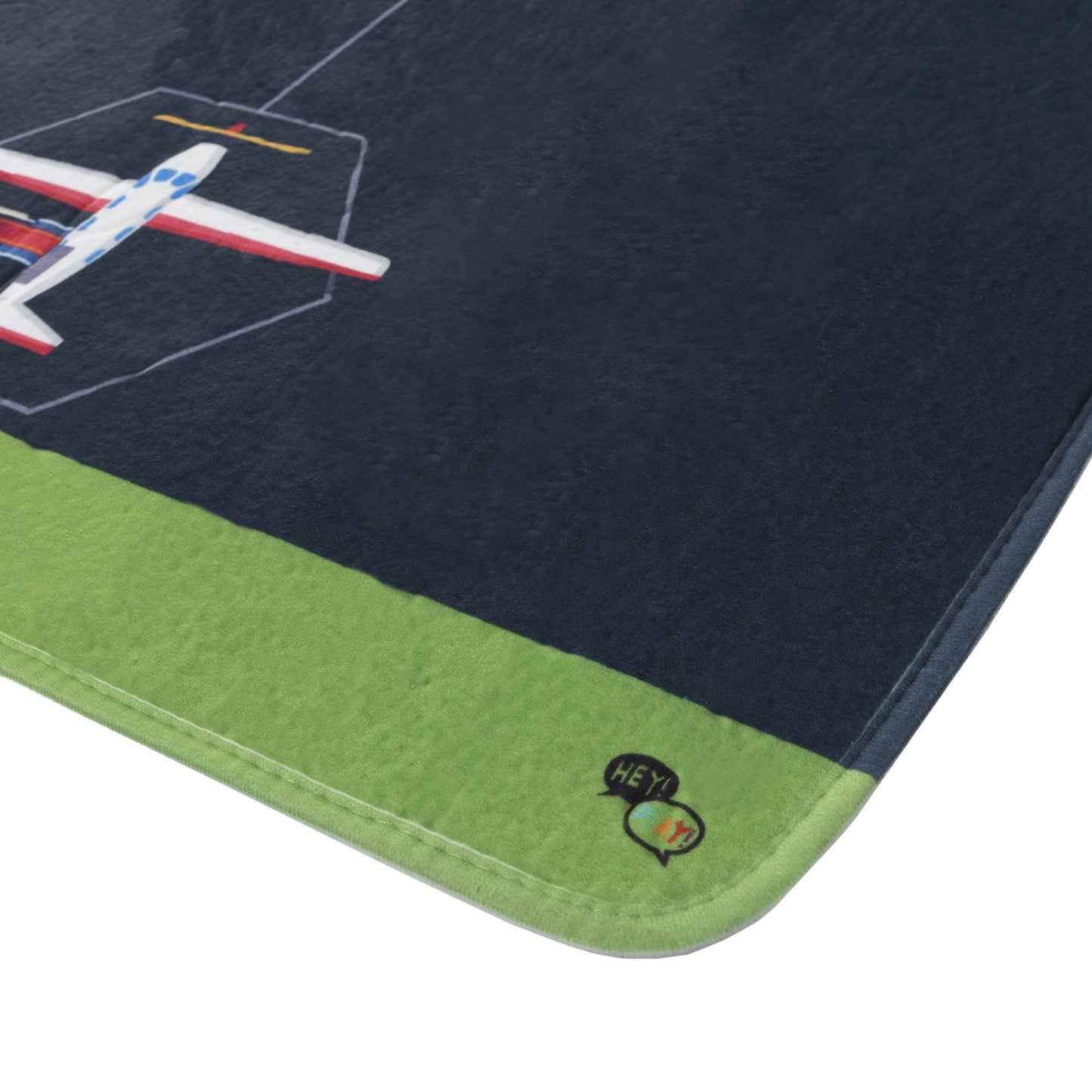 Baby Play Mat for Kids, Microfiber Flannel Fleece & Foam Mat with Non Slip Back and Airport Scene for Toddlers, Boys and Girls by Hey! Play!